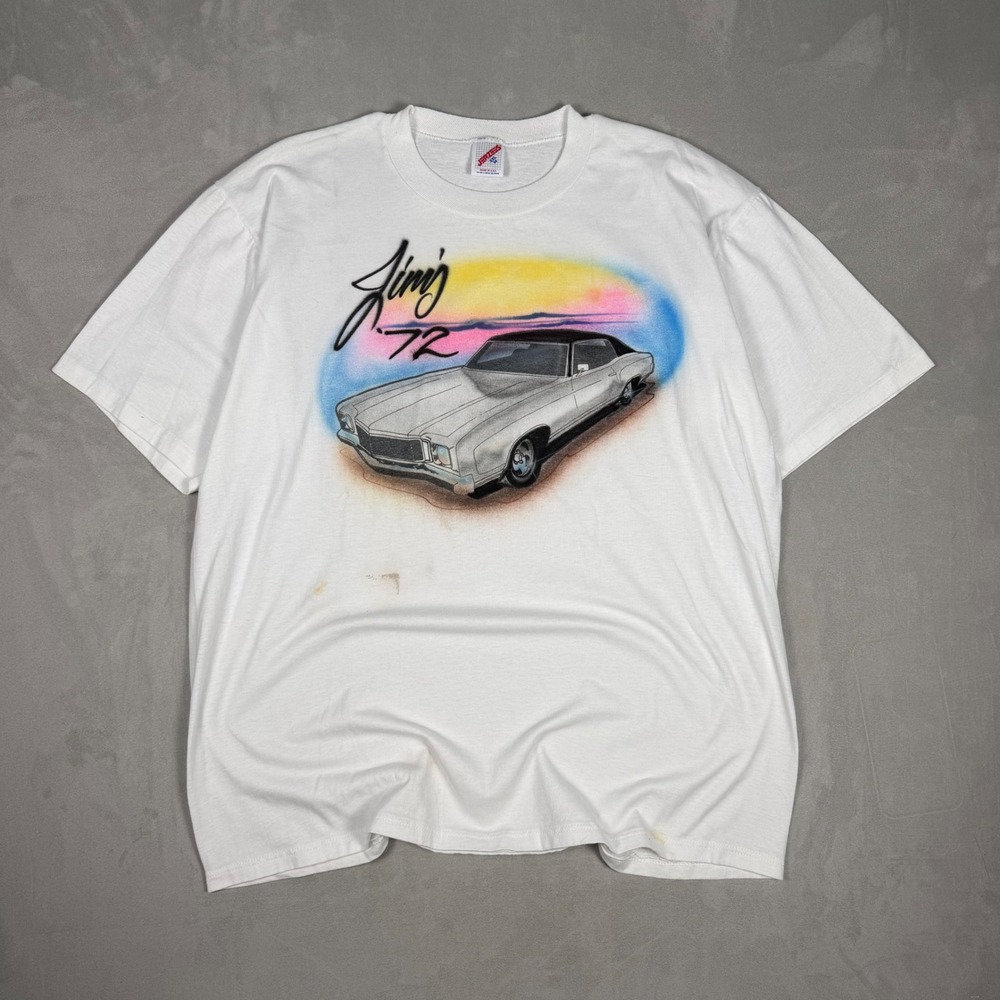 90s Mens Jerzees Airbrushed 72 Chevy Monte Carlo Graphic T-Shirt XXL
